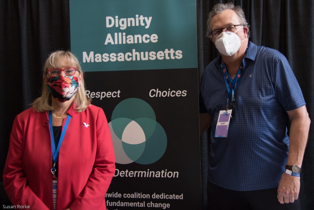 Senate President Karen Spilka and Paul Lanzikos