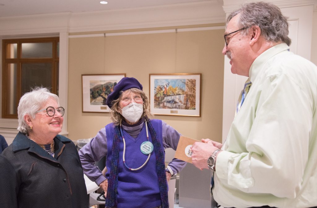 Rep. Kay Khan, Dorothy (DignityMA), Paul Lanzikos (DignityMA)