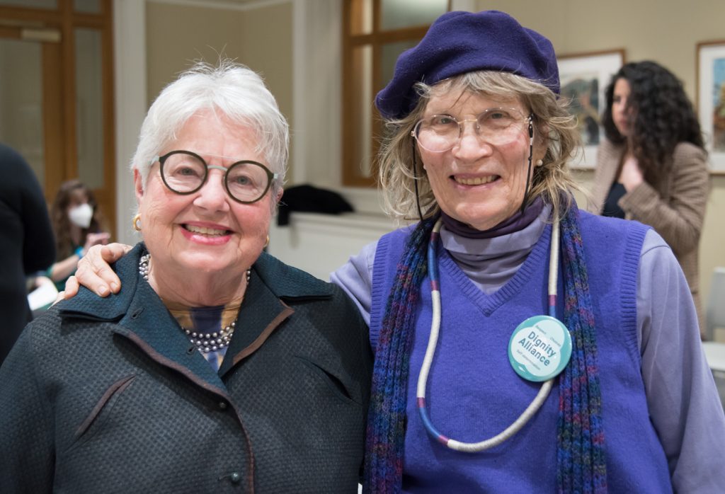 Rep. Kay Khan and Dorothy Weitzman (DignityMA)