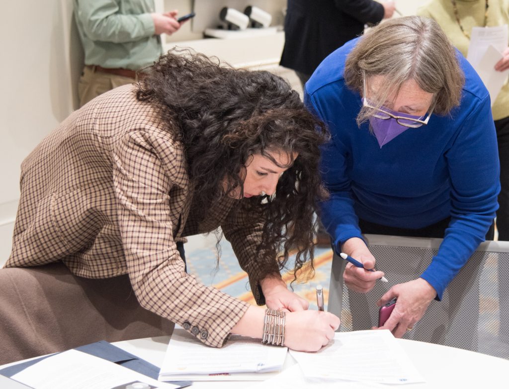 Kay Schoucair (BCIL) and Liz Fancher (MDDC)