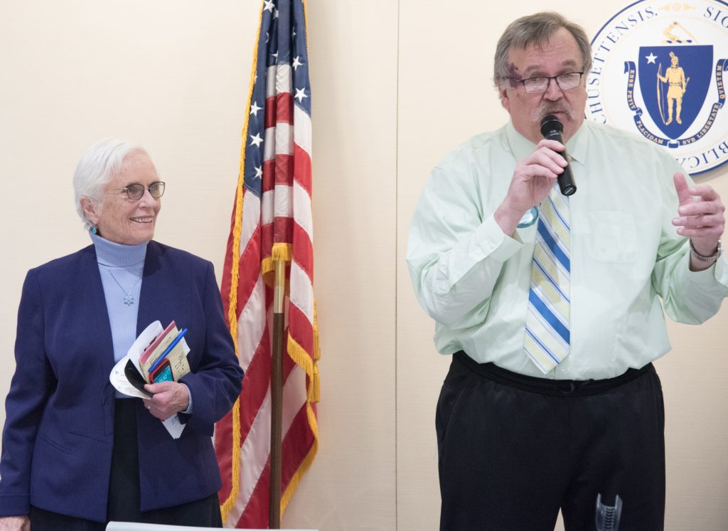 Sen. Pat Jehlen, Paul Lanzikos (DignityMA)
