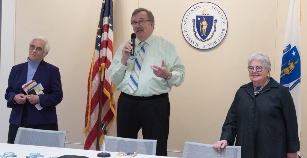 Sen. Pat Jehlen, Paul Lanzikos (DignityMA), Rep. Kay Khan