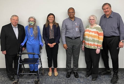 2023 Meeting with Undersecretary for Health, EOHHS. Pictured: Richard Moore, Sandy Novack, Amy Bianco (EOHHS), Niameh Mahaniah - Undersecretary, Arlene Germain and Paul Lanzikos