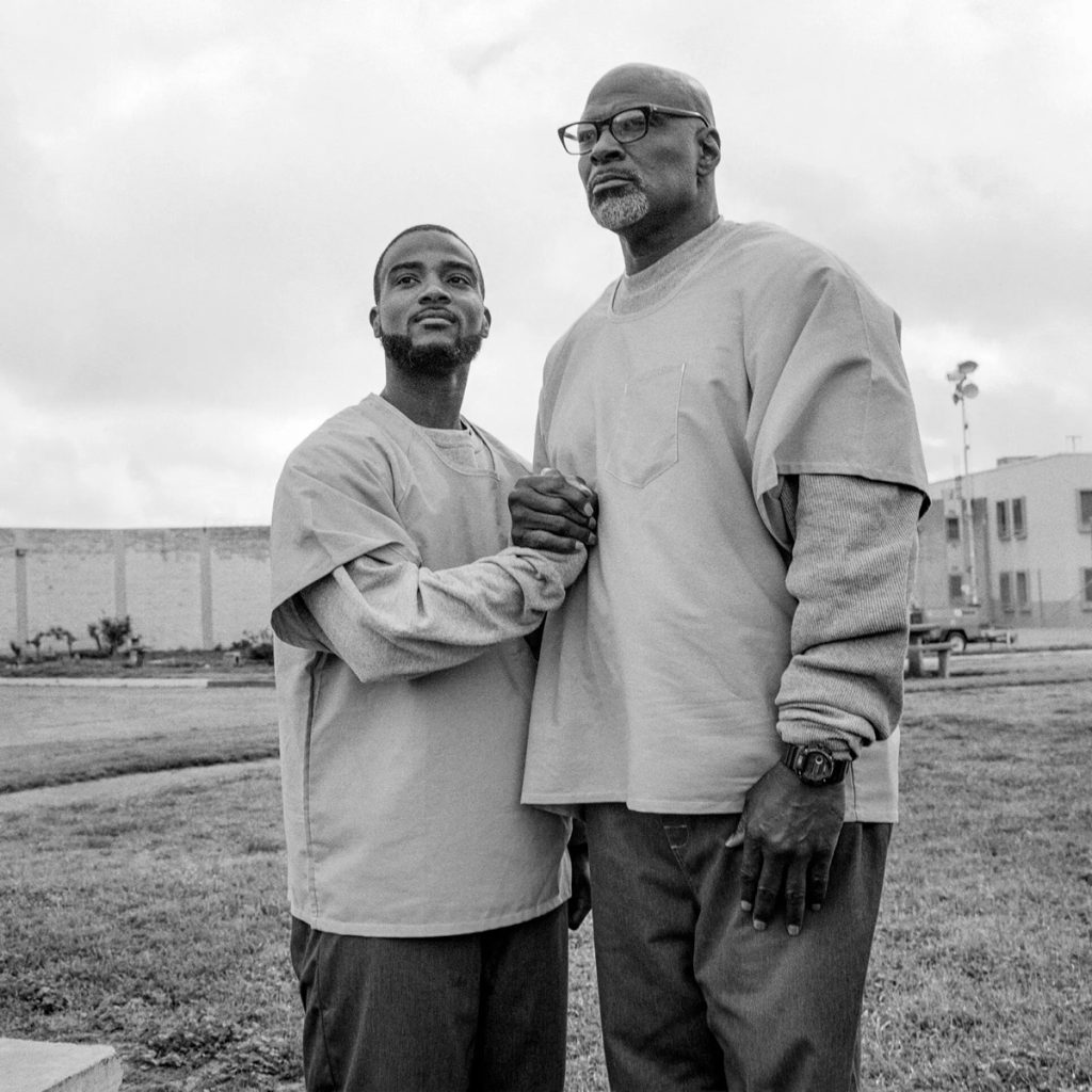 Cleveland Lindley, right, with 32-year-old Fred Griffin, who after 15 years in prison was released not long after this photograph was made. Mr. Lindley credits Mr. Griffin for guiding him to read, write and earn a high school equivalency diploma.